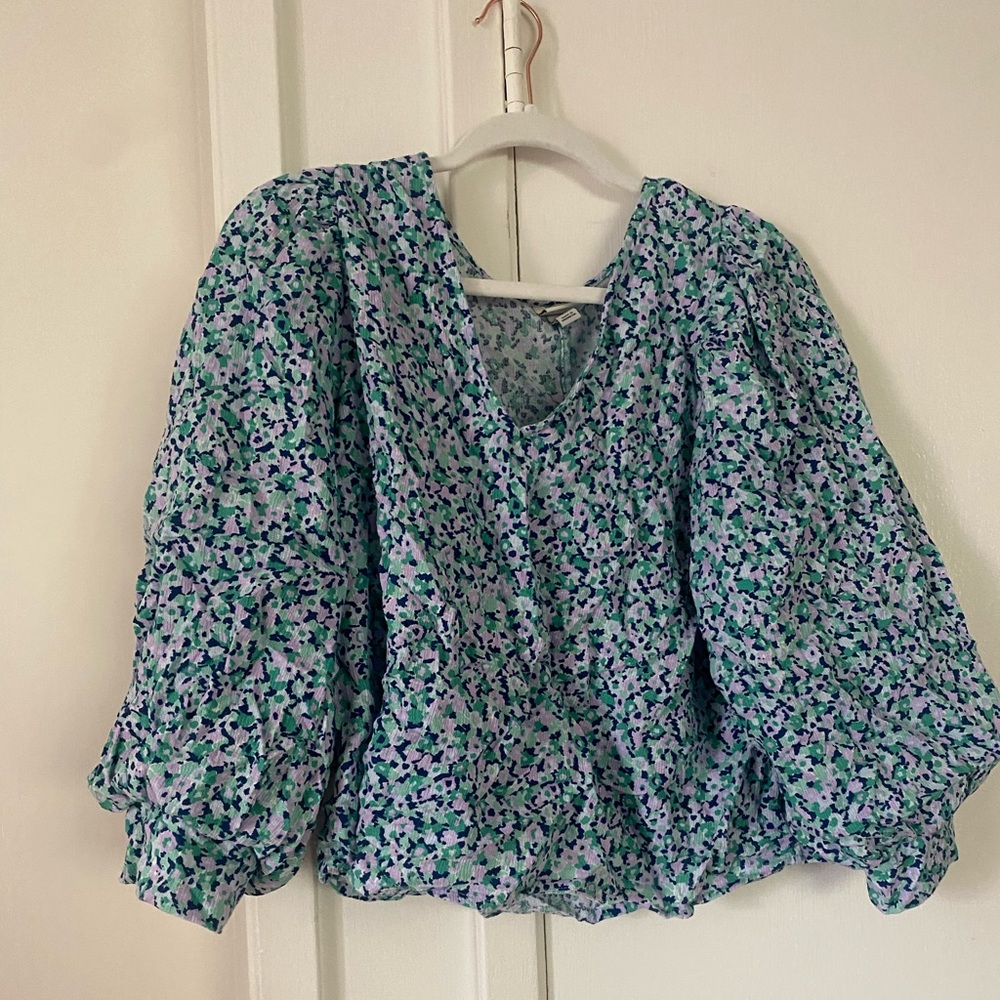 Green, lavender, blue floral top from Target size XL